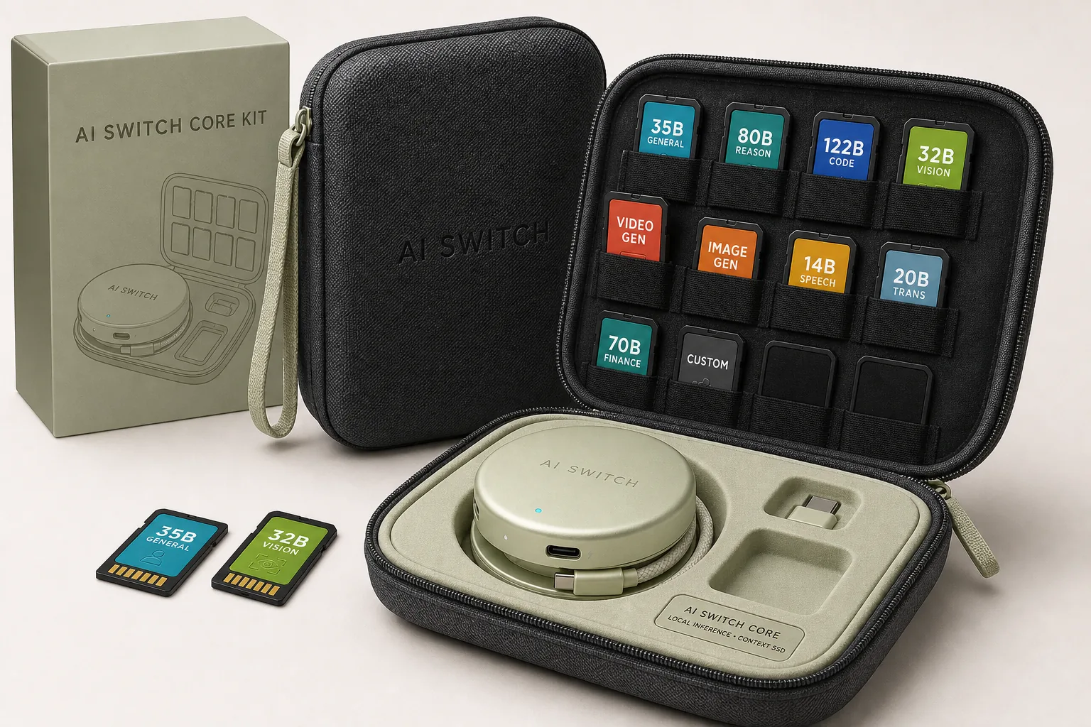 Concept AI SWITCH Core Kit with Core, Model Cards, and protective case